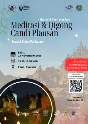 Nikmati pengalaman Meditasi & Qigong di Candi Plaosan, program wellness yang mengajak peserta menyatu dengan alam dan batin di Bulan Pahlawan. foto: Istimewa
